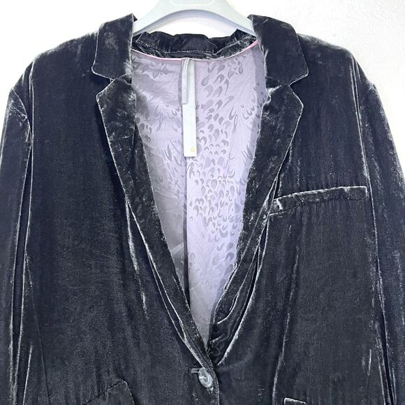 ANTHROPOLOGIE Alessia Velvet Blazer in Gray Green Size XL - Picture 7 of 16
